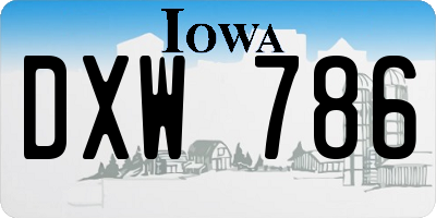 IA license plate DXW786