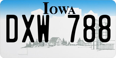 IA license plate DXW788