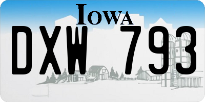 IA license plate DXW793