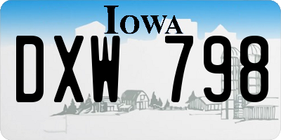 IA license plate DXW798