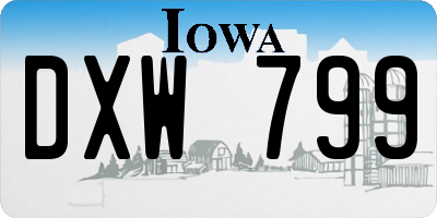 IA license plate DXW799