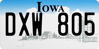 IA license plate DXW805