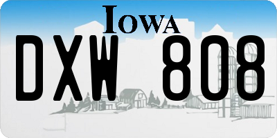 IA license plate DXW808