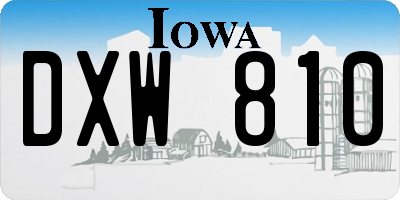 IA license plate DXW810