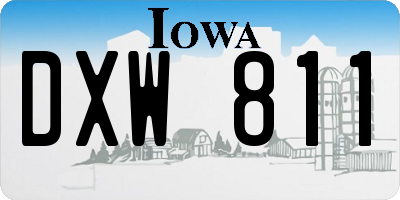 IA license plate DXW811