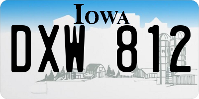 IA license plate DXW812