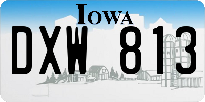 IA license plate DXW813