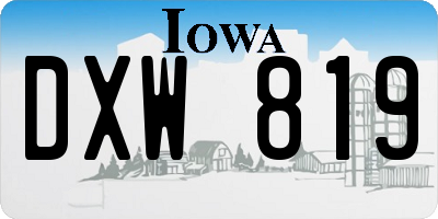 IA license plate DXW819