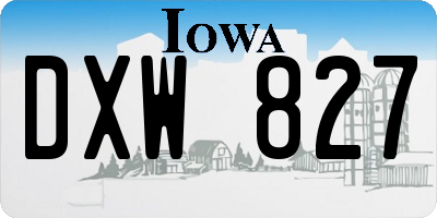 IA license plate DXW827
