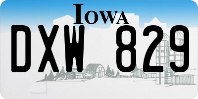 IA license plate DXW829