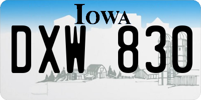 IA license plate DXW830