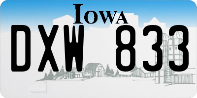 IA license plate DXW833