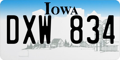 IA license plate DXW834