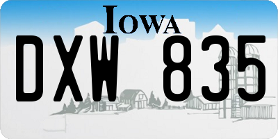 IA license plate DXW835