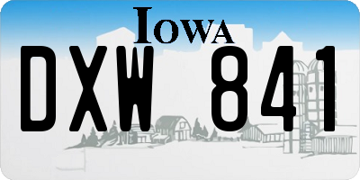IA license plate DXW841