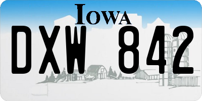 IA license plate DXW842