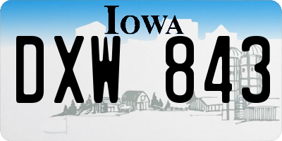 IA license plate DXW843