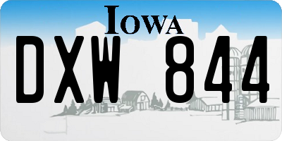 IA license plate DXW844