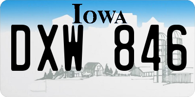IA license plate DXW846