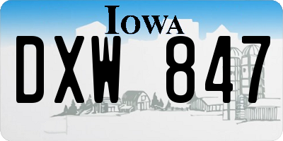 IA license plate DXW847
