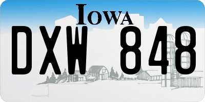 IA license plate DXW848