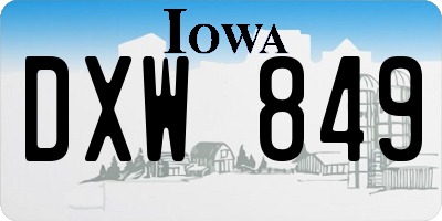 IA license plate DXW849