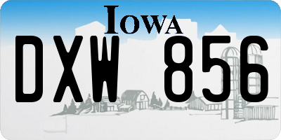 IA license plate DXW856