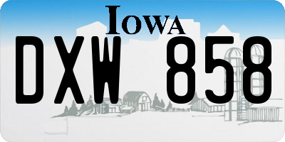 IA license plate DXW858