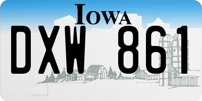 IA license plate DXW861
