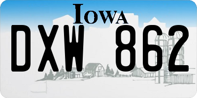 IA license plate DXW862
