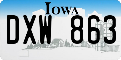 IA license plate DXW863