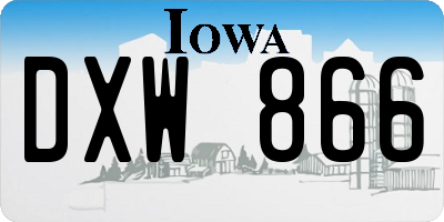 IA license plate DXW866