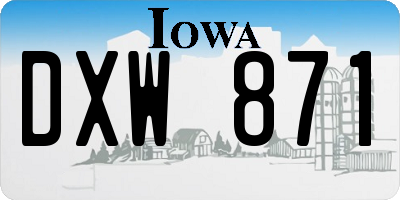 IA license plate DXW871