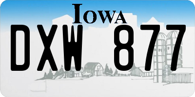 IA license plate DXW877