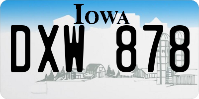 IA license plate DXW878