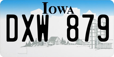 IA license plate DXW879