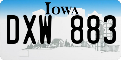 IA license plate DXW883