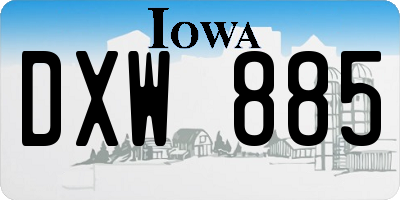 IA license plate DXW885