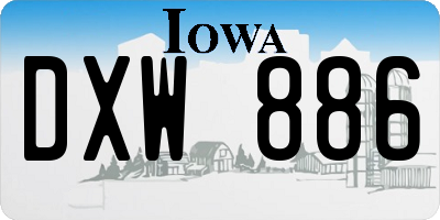 IA license plate DXW886