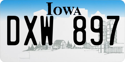 IA license plate DXW897