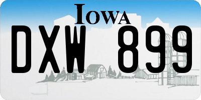 IA license plate DXW899