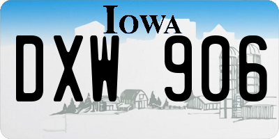 IA license plate DXW906