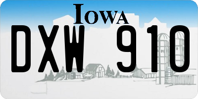 IA license plate DXW910