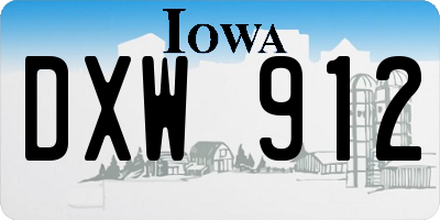 IA license plate DXW912