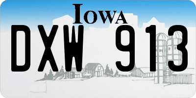 IA license plate DXW913