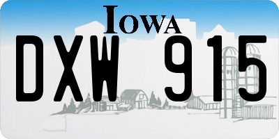 IA license plate DXW915