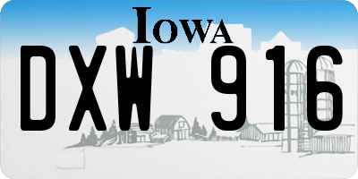 IA license plate DXW916