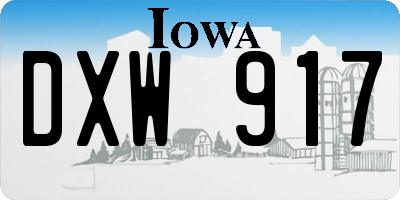 IA license plate DXW917