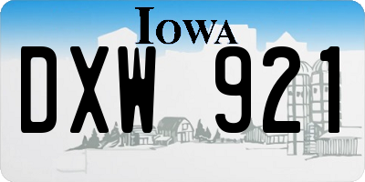 IA license plate DXW921