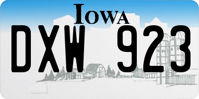 IA license plate DXW923